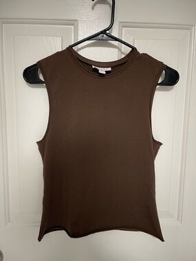 Topshop Brown Muscle Tank - Sleeveless